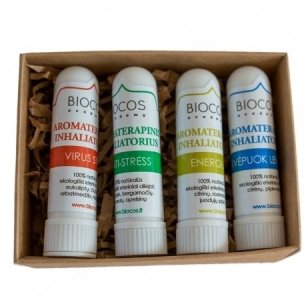 Biocos aromaterapinių nosies inhaliatorių rinkinys, 4 vnt.