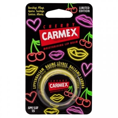 Carmex vyšnių skonio lūpų balzamas indelyje 7,5 g