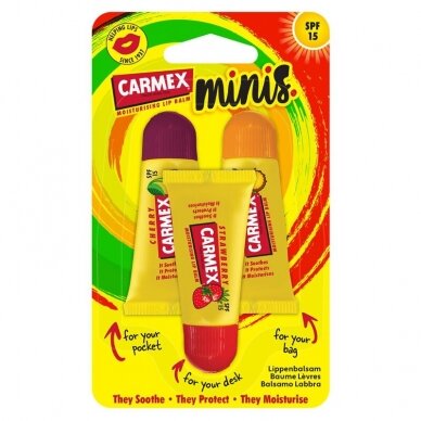 Carmex Mini 3 lūpų balzamų rinkinys Carmex Mini 3 lūpų balzamų rinkinys