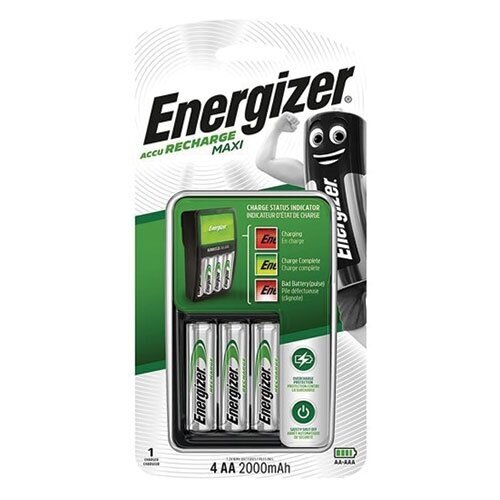 Energizer elementų įkroviklis Maxi su 4 AA elementais Energizer elementų įkroviklis Maxi su 4 AA elementais