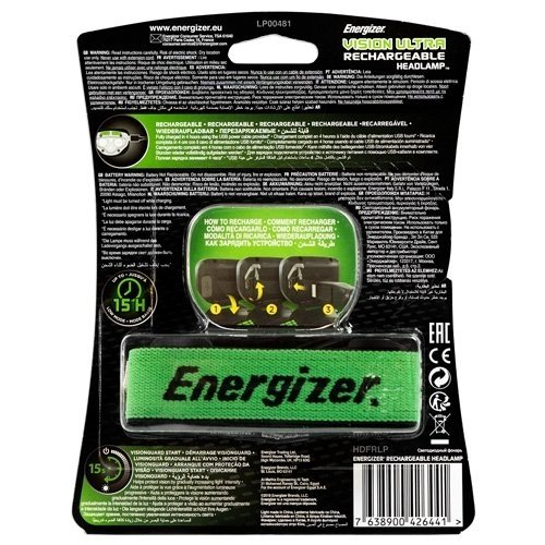 Energizer įkraunamas prožektorius ant galvos Vision Ultra 400 Lumens 1 Energizer įkraunamas prožektorius ant galvos Vision Ultra 400 Lumens 1