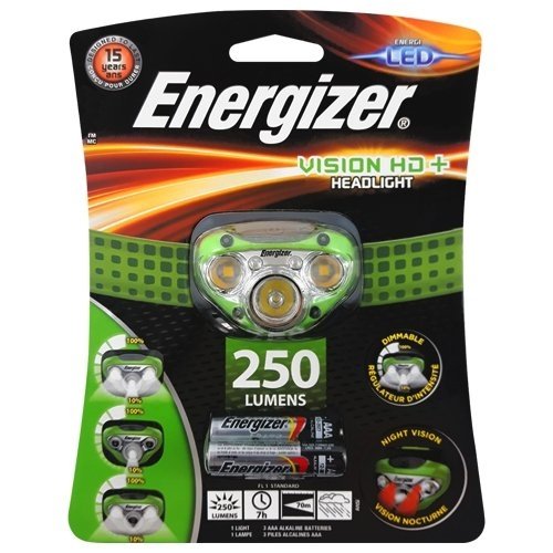 Energizer prožektorius ant galvos Vision HD 250 Lumens su 3 AAA elementais Energizer prožektorius ant galvos Vision HD 250 Lumens su 3 AAA elementais