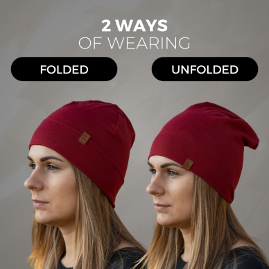 Kepurė iš 100 % merino vilnos, raudona 1 Kepurė iš 100 % merino vilnos, raudona 1
