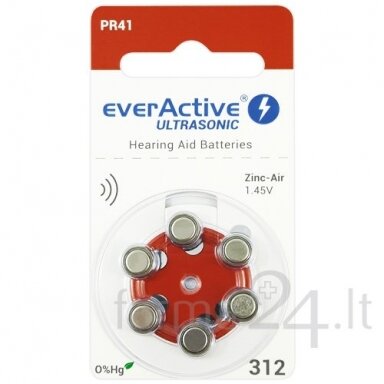 Klausos aparatų baterijos everActive Ultrasonic 312, 6 vnt.