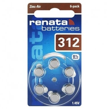 Klausos aparatų baterijos Renata 312, 6 vnt. Klausos aparatų baterijos Renata 312, 6 vnt.