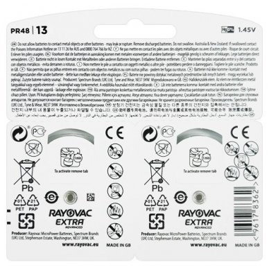 Klausos aparatų baterijos Rayovac Extra 13, 12 vnt. 1
