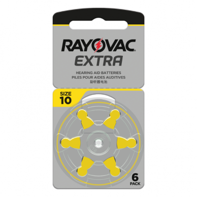Klausos aparatų baterijos Rayovac Extra 10, 6 vnt. Klausos aparatų baterijos Rayovac Extra 10, 6 vnt.