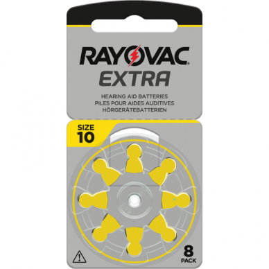 Klausos aparatų baterijos Rayovac Extra 10, 8 vnt. Klausos aparatų baterijos Rayovac Extra 10, 8 vnt.