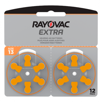 Klausos aparatų baterijos Rayovac Extra 13, 12 vnt.