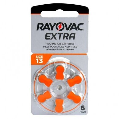 Klausos aparatų baterijos Rayovac Extra 13, 60 vnt. 1
