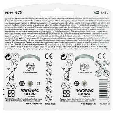 Klausos aparatų baterijos Rayovac Extra 675, 12 vnt. 1