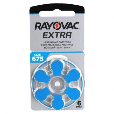 Klausos aparatų baterijos Rayovac Extra 675, 60 vnt. 1