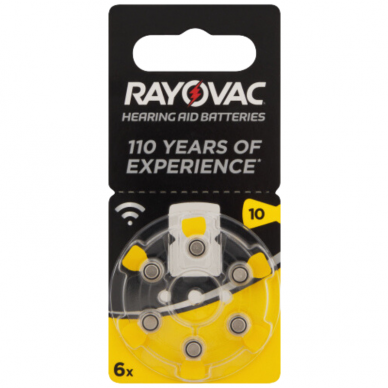 Klausos aparatų baterijos Rayovac Special 10, 6 vnt. Klausos aparatų baterijos Rayovac Special 10, 6 vnt.
