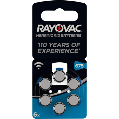 Klausos aparatų baterijos Rayovac Special 675, 6 vnt. Klausos aparatų baterijos Rayovac Special 675, 6 vnt.