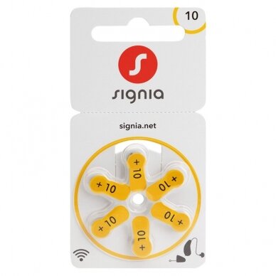 Klausos aparatų baterijos Siemens Signia 10, 6 vnt.