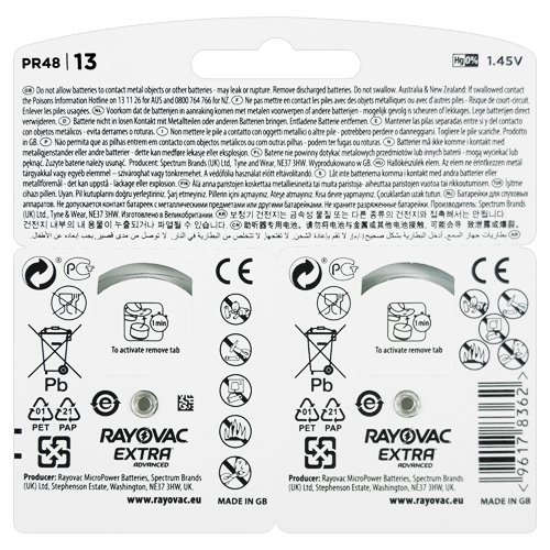 Klausos aparatų baterijos Rayovac Extra 13, 12 vnt. 1