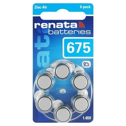 Klausos aparatų baterijos Renata 675, 6 vnt. Klausos aparatų baterijos Renata 675, 6 vnt.