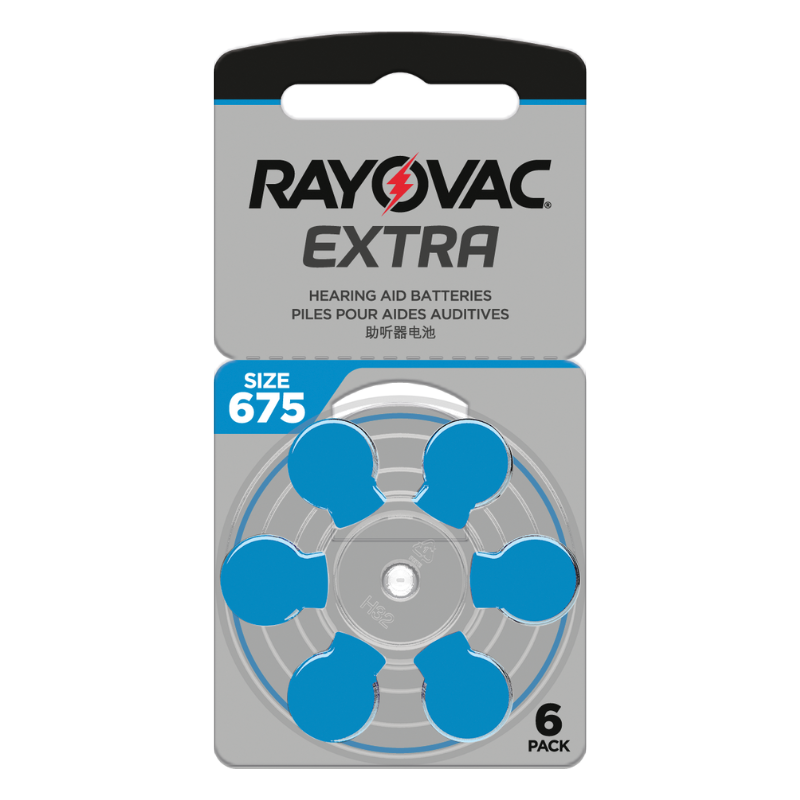 Klausos aparatų baterijos Rayovac Extra 675, 6 vnt. Klausos aparatų baterijos Rayovac Extra 675, 6 vnt.