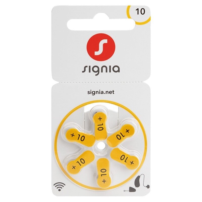 Klausos aparatų baterijos Siemens Signia 10, 6 vnt.