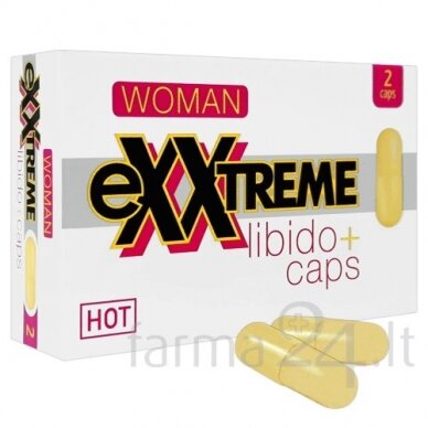 Maisto papildas moterims HOT Woman Exxtreme Libido+ Power, 2 kaps. Maisto papildas moterims HOT Woman Exxtreme Libido+ Power, 2 kaps.