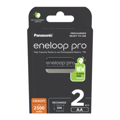 Panasonic Eneloop Pro AA 2500 mAh BK-3HCDE/2BE elementai, 2 vnt. Panasonic Eneloop Pro AA 2500 mAh BK-3HCDE/2BE elementai, 2 vnt.