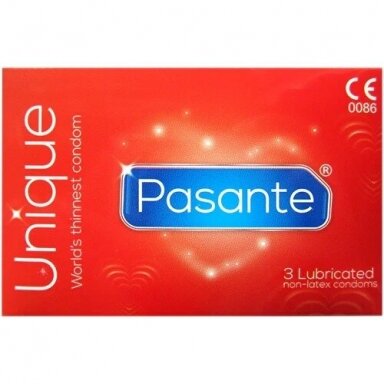 Pasante Unique prezervatyvai, 3 vnt. Pasante Unique prezervatyvai, 3 vnt.
