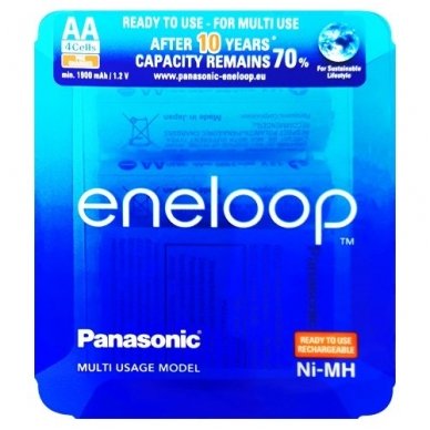 Panasonic Eneloop AA 1900 mAh BK-3MCCE/4LE elementai, 4 vnt. 1