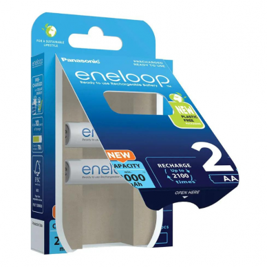 Panasonic Eneloop AA 2000mAh Ni-MH elementai, 2 vnt. 2
