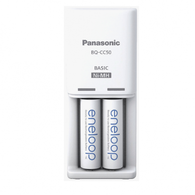 Panasonic Eneloop Compact įkroviklis BQ-CC50 su 2 AA baterijomis 3