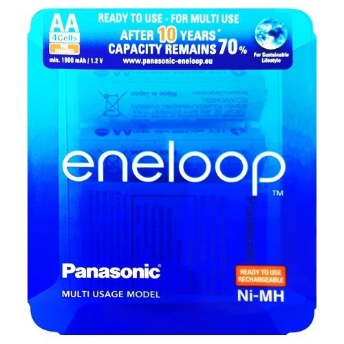 Panasonic Eneloop AA 1900 mAh BK-3MCCE/4LE elementai, 4 vnt. 1 Panasonic Eneloop AA 1900 mAh BK-3MCCE/4LE elementai, 4 vnt. 1