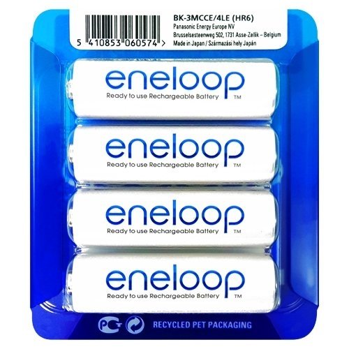 Panasonic Eneloop AA 1900 mAh BK-3MCCE/4LE elementai, 4 vnt. Panasonic Eneloop AA 1900 mAh BK-3MCCE/4LE elementai, 4 vnt.