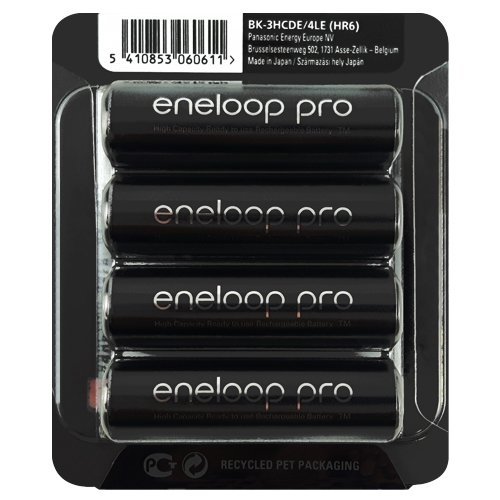 Panasonic Eneloop Pro AA 2500 mAh BK-3HCDE/4LE elementai, 4 vnt.