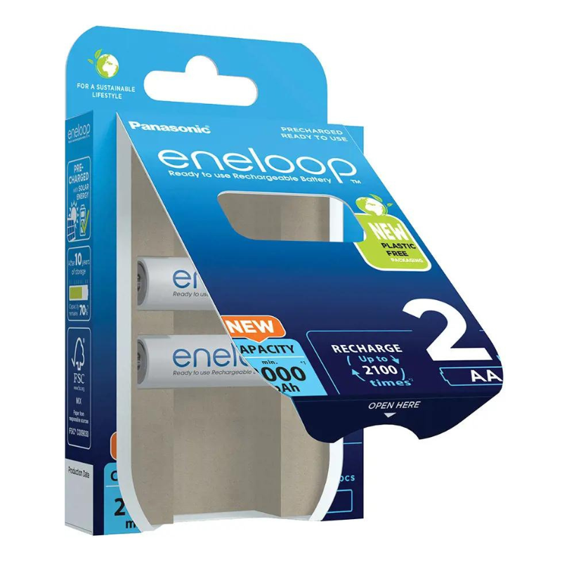 Panasonic Eneloop AA 2000mAh Ni-MH elementai, 2 vnt. 2 Panasonic Eneloop AA 2000mAh Ni-MH elementai, 2 vnt. 2
