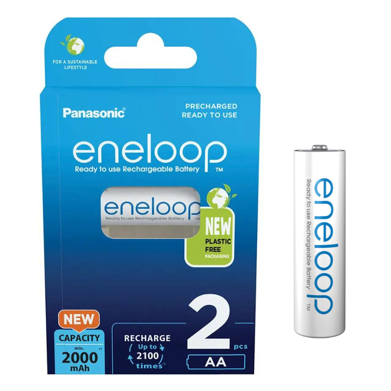 Panasonic Eneloop AA 2000mAh Ni-MH elementai, 2 vnt. Panasonic Eneloop AA 2000mAh Ni-MH elementai, 2 vnt.