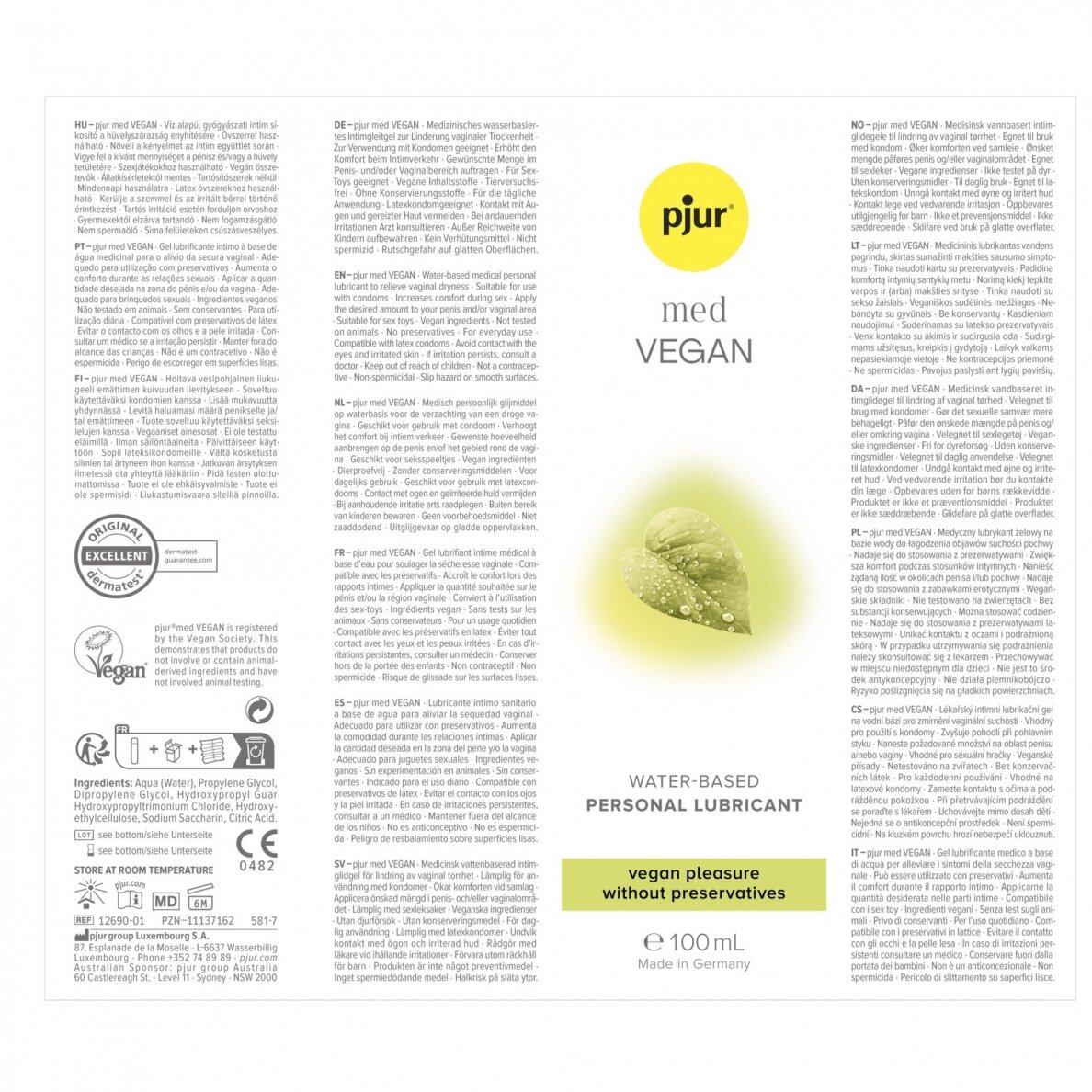 pjur lubrikantas MED Vegan Glide, 100 ml 1
