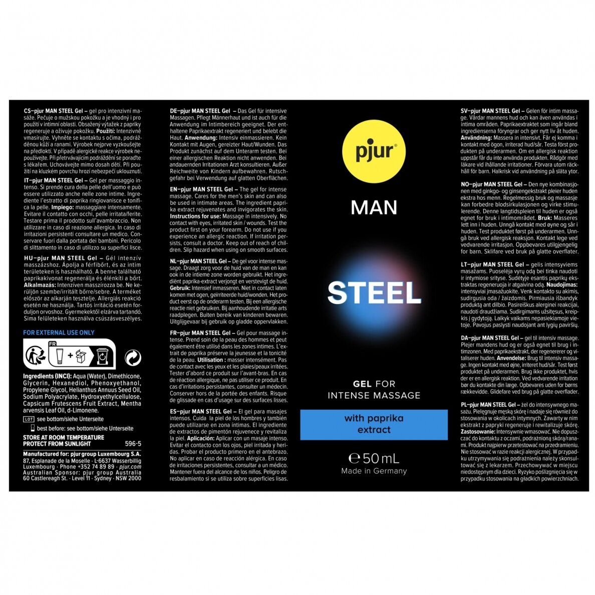 pjur MAN Steel gelis 50ml 1