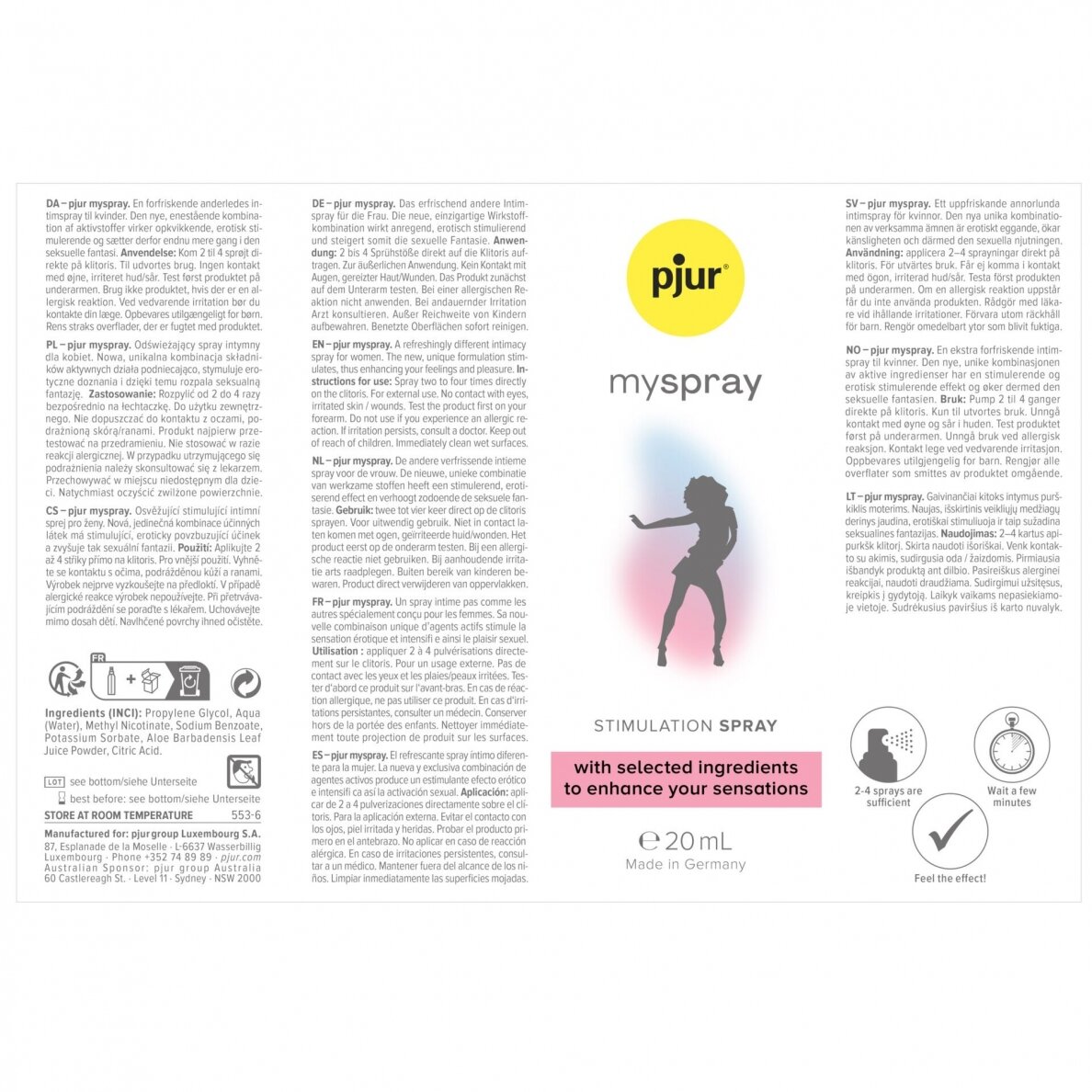 pjur My Spray Stimulation purškiklis 20ml 1 pjur My Spray Stimulation purškiklis 20ml 1