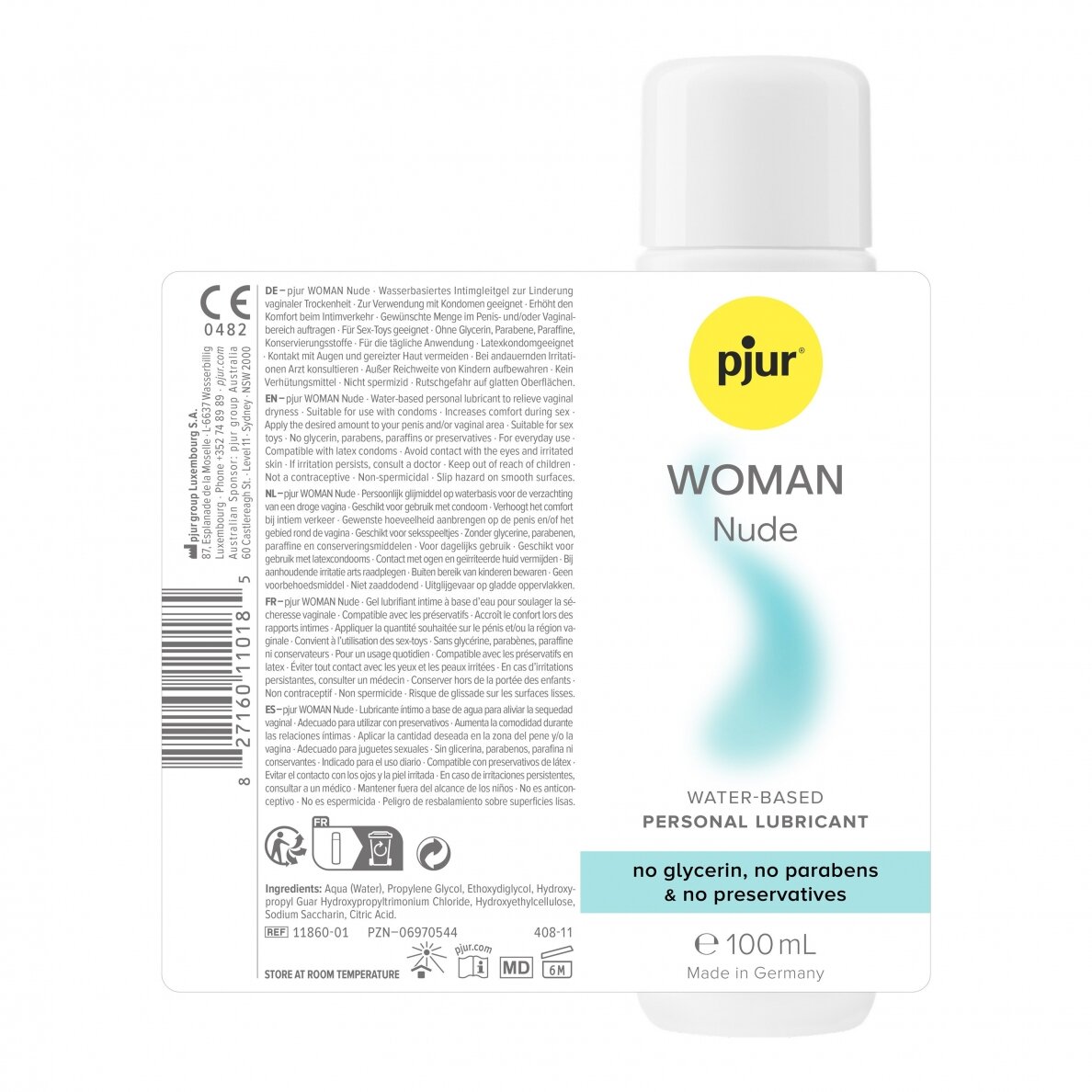 pjur WOMAN Nude lubrikantas moterims 100 ml (natūralus) 1