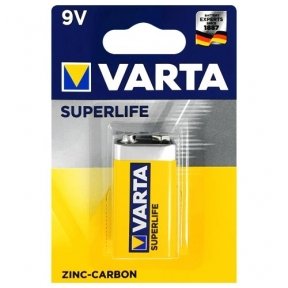 Varta SuperLife 9V cinko anglies elementas, 1 vnt.
